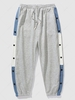 Pantalon de Sport en Blocs de Couleurs avec Bouton M Gris clair