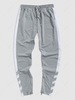 Pantalon de Sport Maigre Ajusté Embelli de Zip L Gris clair