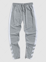 Pantalon de Sport Maigre Ajusté Embelli de Zip L Gris clair