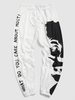 Pantalon de Survêtement à Imprimé Lettre Graphique 4xl Blanc