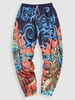 Pantalon de Survêtement à Imprimé Oriental Graphique Esthétique Y2K Xl Orange