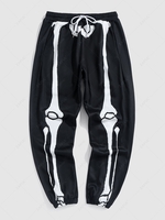 Pantalon de Survêtement à Motif Squelette Halloween à Cordon de Serrage 2xl Noir