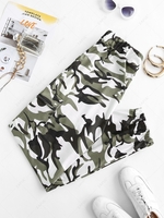 Pantalon de Survêtement Camouflage avec Poches à Rabat M Vert profond