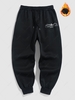 Pantalon de Survêtement Chaude en Molleton Motif Inscription sur Montagne Xl Noir