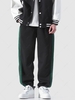 Pantalon de Survêtement Décontracté en Couleur Jointive à Cordon Design S Noir