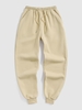 Pantalon de Survêtement Décontracté Thermique en Molleton de Couleur Unie S Café lumière