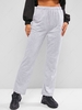 Pantalon de Survêtement Droit Chiné à Taille Haute avec Poche S Gris clair