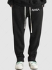 Pantalon de Survêtement Lettre avec Zip à Côté M Noir