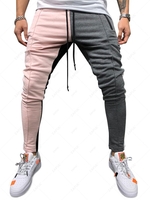Pantalon de Survêtement Maigre Ajusté en Blocs de Couleurs à Cordon L Rose clair