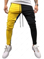 Pantalon de Survêtement Maigre Ajusté en Blocs de Couleurs à Cordon Xl Jaune