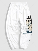 Pantalon de Survêtement Motif Grues Volantes Style Graphique 4xl Blanc
