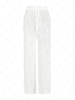Pantalon Droit au Crochet à Cordon Taille unique Blanc