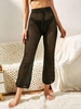Pantalon Droit au Crochet à Cordon Taille unique Noir
