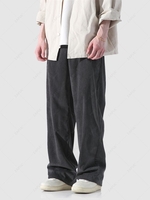 Pantalon Droit avec Poche en Velours Côtelé à Cordon M Ardoise grise