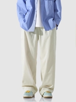 Pantalon Droit avec Poche en Velours Côtelé à Cordon Xl Beige