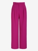 Pantalon Droit de Bureau Plissé à Taille Haute S Rose léger