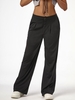 Pantalon Droit Plissé avec Poches L Noir