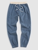 Pantalon en Blocs de Couleurs Jointif en Velours Côtelé Xl Bleu profond