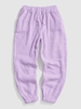 Pantalon en Tissu Duveteux Fourré en Couleur Unie à Pieds Etroits Xxl Violet clair