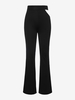 Pantalon Evasé Découpé à Bague en O M Noir