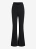 Pantalon Evasé en Couleur Unie à Taille V M Noir