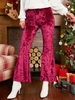 Pantalon Evasé en Velours M Rouge