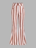 Pantalon Evasé Rayé avec Poche L Café