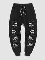 Pantalon Jogging de Sport à Motif Crâne M Noir