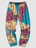 Pantalon Jointif Floral Feuille Xxl Multi b