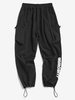 Pantalon Lâche Technique à Imprimé Lettre L Noir