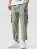 Pantalon Lettre Jointif avec Poche à Rabat L Vert clair