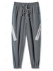 Pantalon Motif de Lettre en Blocs de Couleurs à Pieds Etroits Xl Gris