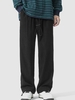 Pantalon Ourlet à Cordon en Velours Côtelé M Noir