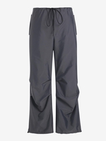 Pantalon Parachute Cargo Bouclé avec Poches à Cordon S Gris