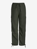 Pantalon Parachute Cargo Jambe Large à Cordon M Vert profond