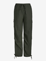 Pantalon Parachute Cargo Jambe Large à Cordon M Vert profond