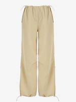 Pantalon Parachute Faux Bouton à Cordon S Café lumière