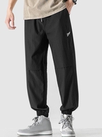Pantalon Patch Lettre Contrasté Xs Noir