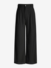 Pantalon Plissé à Jambe Large avec Poches M Noir
