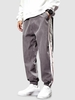 Pantalon Rayé en Blocs de Couleurs Jointif 4xl Gris
