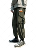 Pantalon Technique Cargo Multi-poches avec Lettres Xs Vert jungle