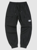 Pantalon Technique Lettre Jointif avec Poches en Avant L Noir