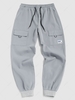 Pantalon Technique Lettre Jointif avec Poches en Avant M Nuage gris