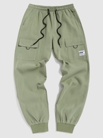 Pantalon Technique Lettre Jointif avec Poches en Avant M Vert clair