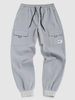 Pantalon Technique Lettre Jointif avec Poches en Avant S Nuage gris