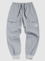 Pantalon Technique Lettre Jointif avec Poches en Avant S Nuage gris