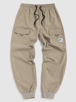 Pantalon Technique Lettre Jointif avec Poches en Avant Xs Kaki léger