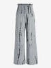 Pantalon Teinté Plissé à Jambe Large S Gris