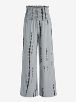 Pantalon Teinté Plissé à Jambe Large S Gris
