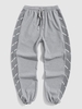 Pantalon Texturé avec Patch Inscription M Gris